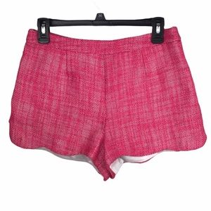 MUSTARD SEED High-Rise Neon Pink Tweed Shorts